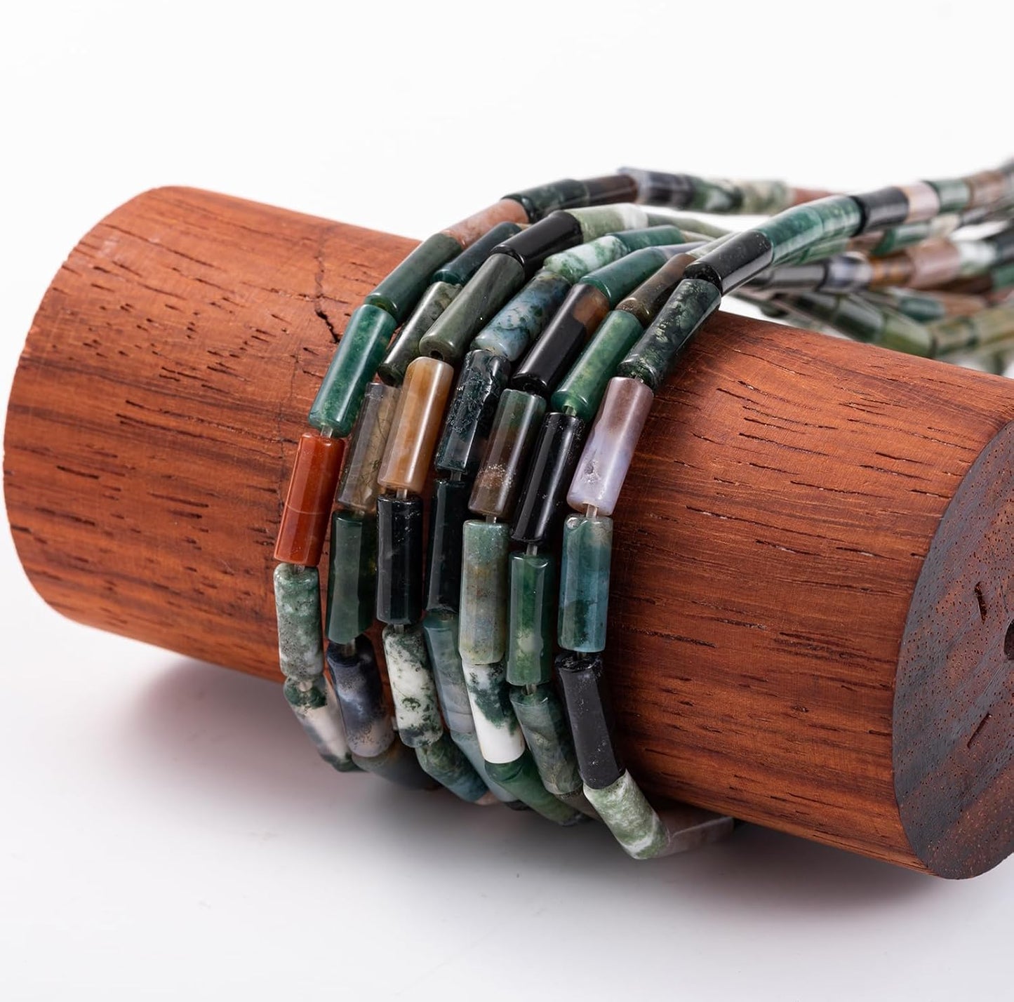 Natural Indian Agate Cylinder Tube Beads 4x13mm 38cm/str Loose Semi Gemstone Stone Beads for Making Bracelets Necklace Earrings