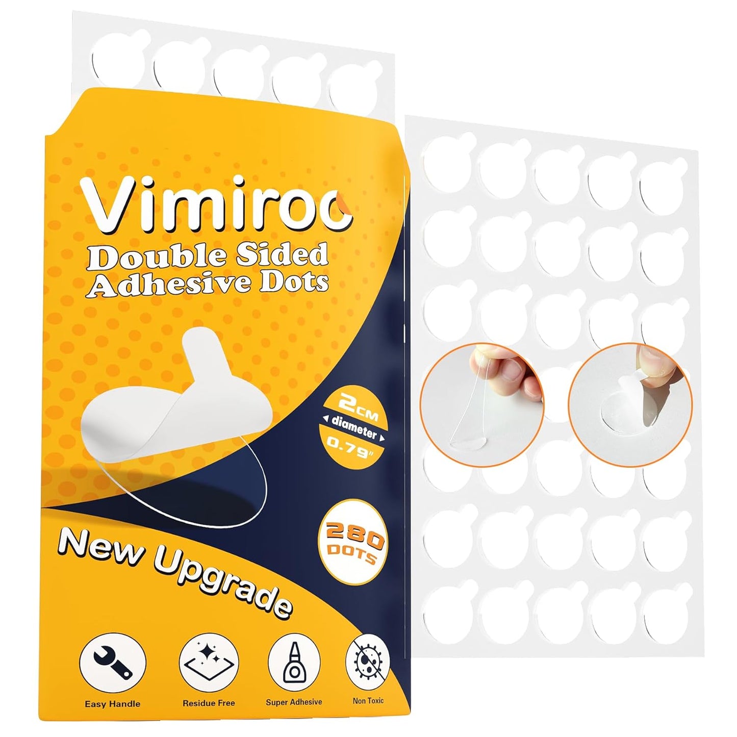 Double Sided Adhesive Dots– 280pcs Easy to Peel Sticky Dot,Clear Removable Mounting Putty Removable for Crafts, Posters, Balloons, and DIY Projects