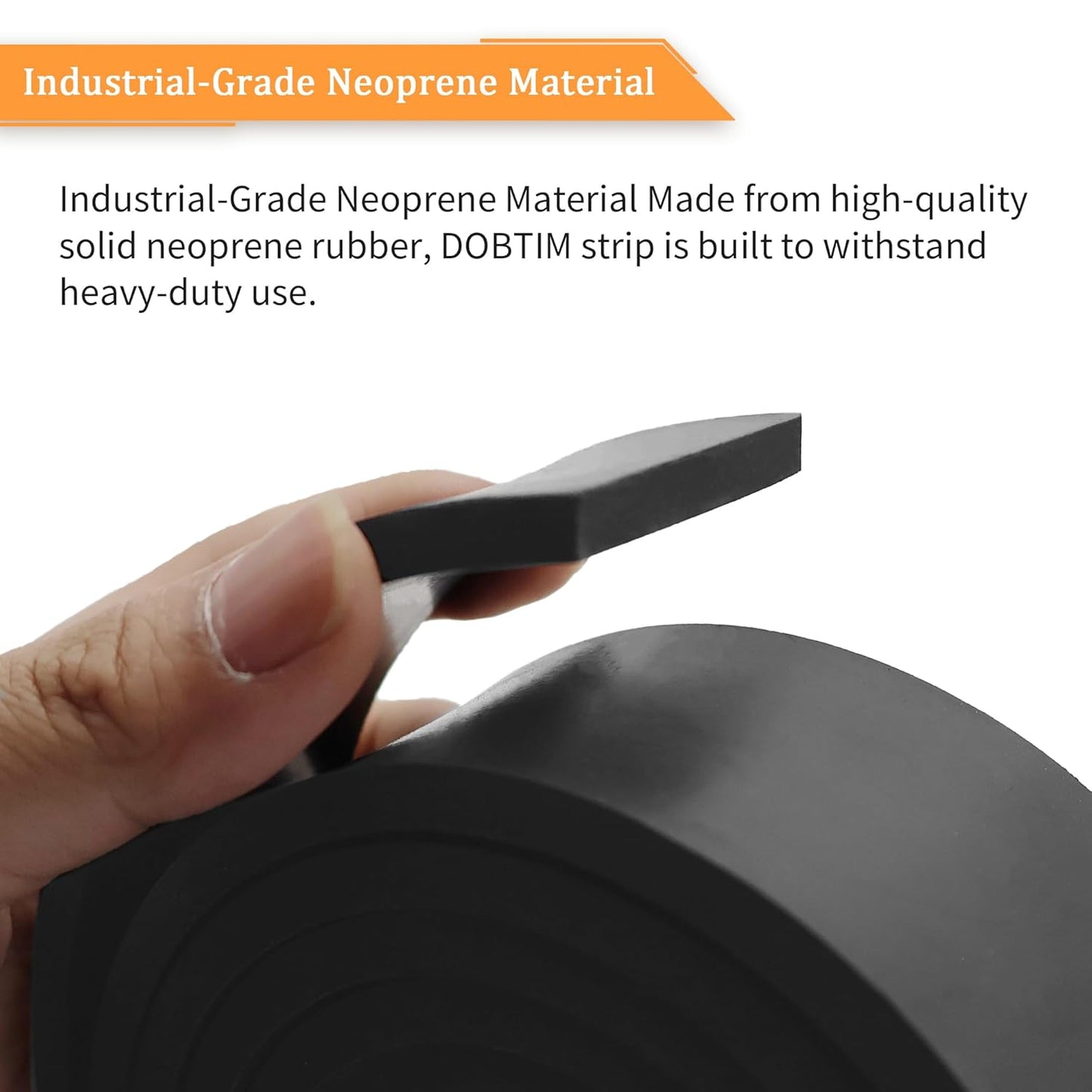 DOBTIM Neoprene Rubber Strips 1/4 (.250)" Thick X 1" Wide X 5' Long, Solid Rubber Rolls Use for Gaskets DIY Material, Supports, Leveling, Sealing, Bumpers, Protection, Abrasion, Flooring, Black