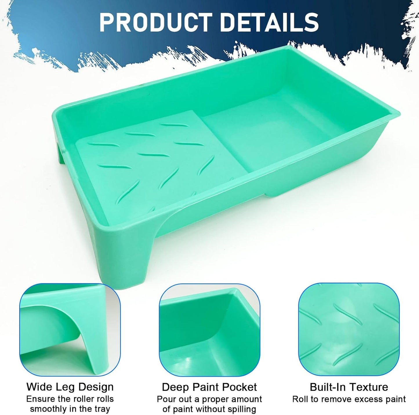 4 Inch Paint Tray, 28 Pack Plastic Paint Roller Tray, Heavy Duty Disposable Paint Pan, Sturdy Home Painting Supplies & Tools for Paint Rollers & Roller Brushes