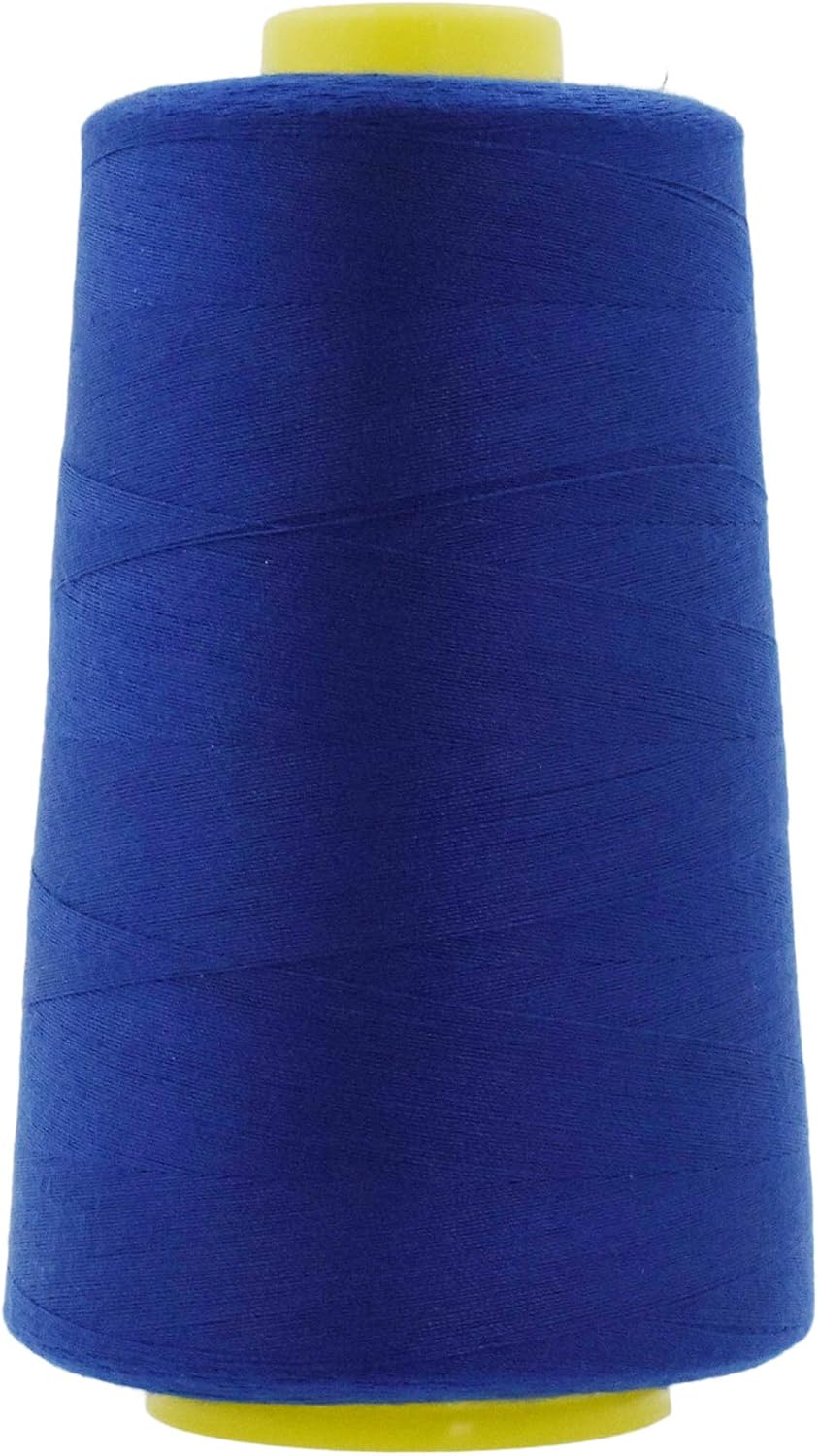 Mandala Crafts 4 Pack of Serger Threads Cones Spools - 20S/2 24000 Yards Polyester Royal Blue Threads for Sergers Machine and Overlock Quilting Sewing Machine