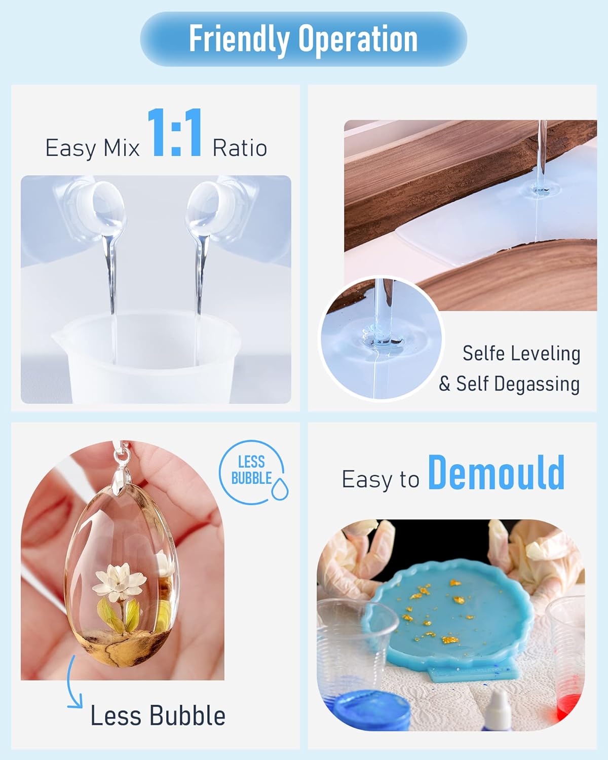 Nicpro UV Resin, 8000g Large Crystal Clear Cure Kit, No Mixing & Quick Curing Transparent Solar Activated Glue for Jewelry Making, Epoxy Resin Molds, Coating and Casting