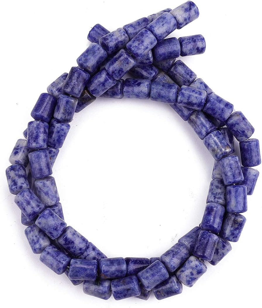 Natural Blue Sodalite Cylinder Stone Loose Semi Gemstone Beads for Jewelry Making 10mmx14mm 38cm