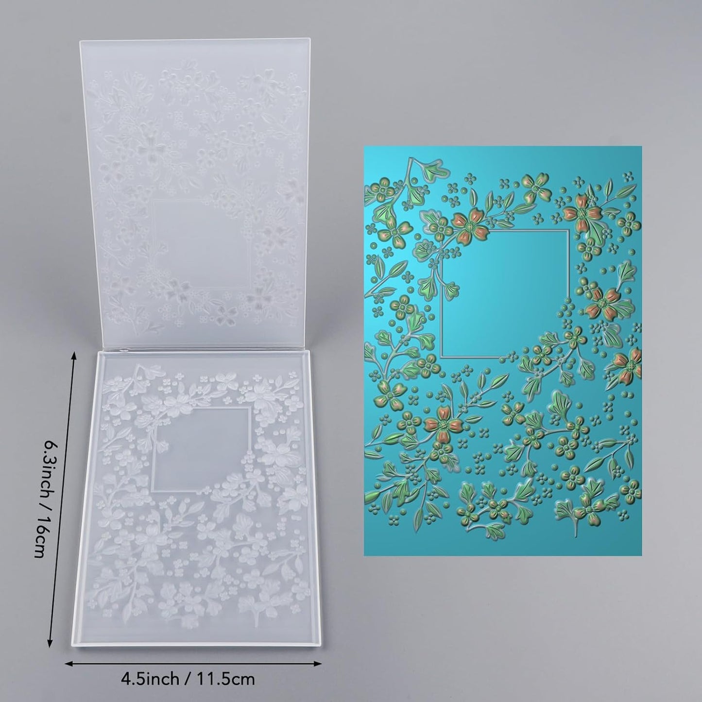 BAOFALI 3D Embossing Folder for Card Making,Cherry Blossom Plastic Texture Fades Embossing Folder Template for Scrapbooking and Other Paper Craft Album Stamps DIY Decoration 6.3" L x 4.5" W