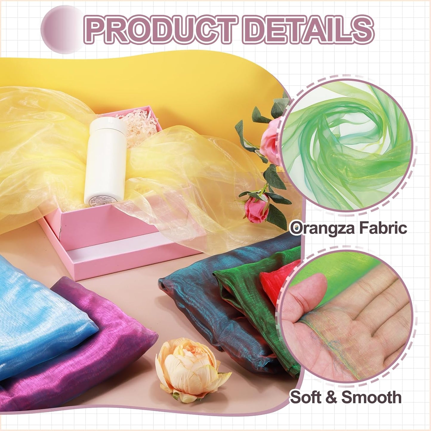 MECCANIXITY Iridescent Sheer Organza Fabric, 2 Yards x 59 Inches Solid Holographic Shiny Fabric Organza Cloth for Wedding, Curtains, Costume, Photo Background, Gradient Dark Green Blue