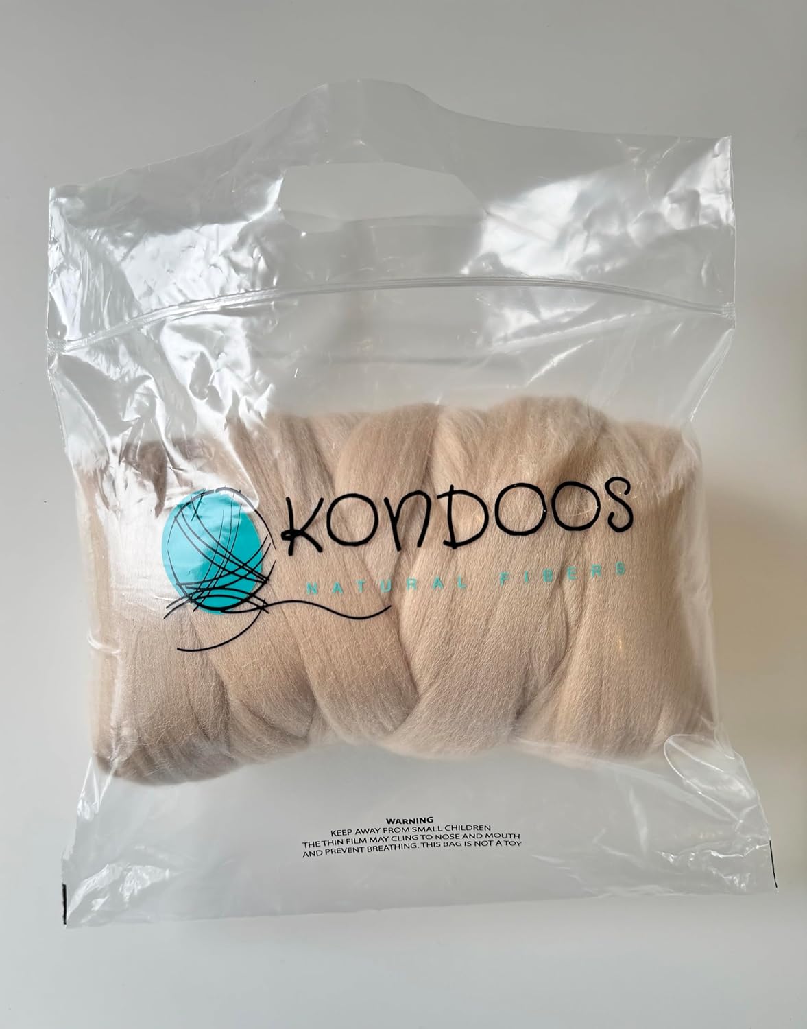 Cream Beige Wool Roving, 8 OZ. Best Wool for Needle Felting, Wet Felting, Handcrafts and Spinning