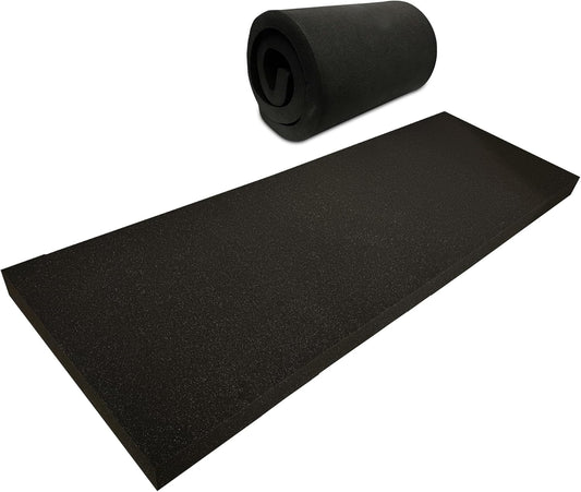 QOMFY 1" Height x 18" Width x 42" Length Charcoal Upholstery Foam Sheet | Made in USA | Multi-Purpose Foam for Upholstery, DIY, Packaging & Acoustic Projects