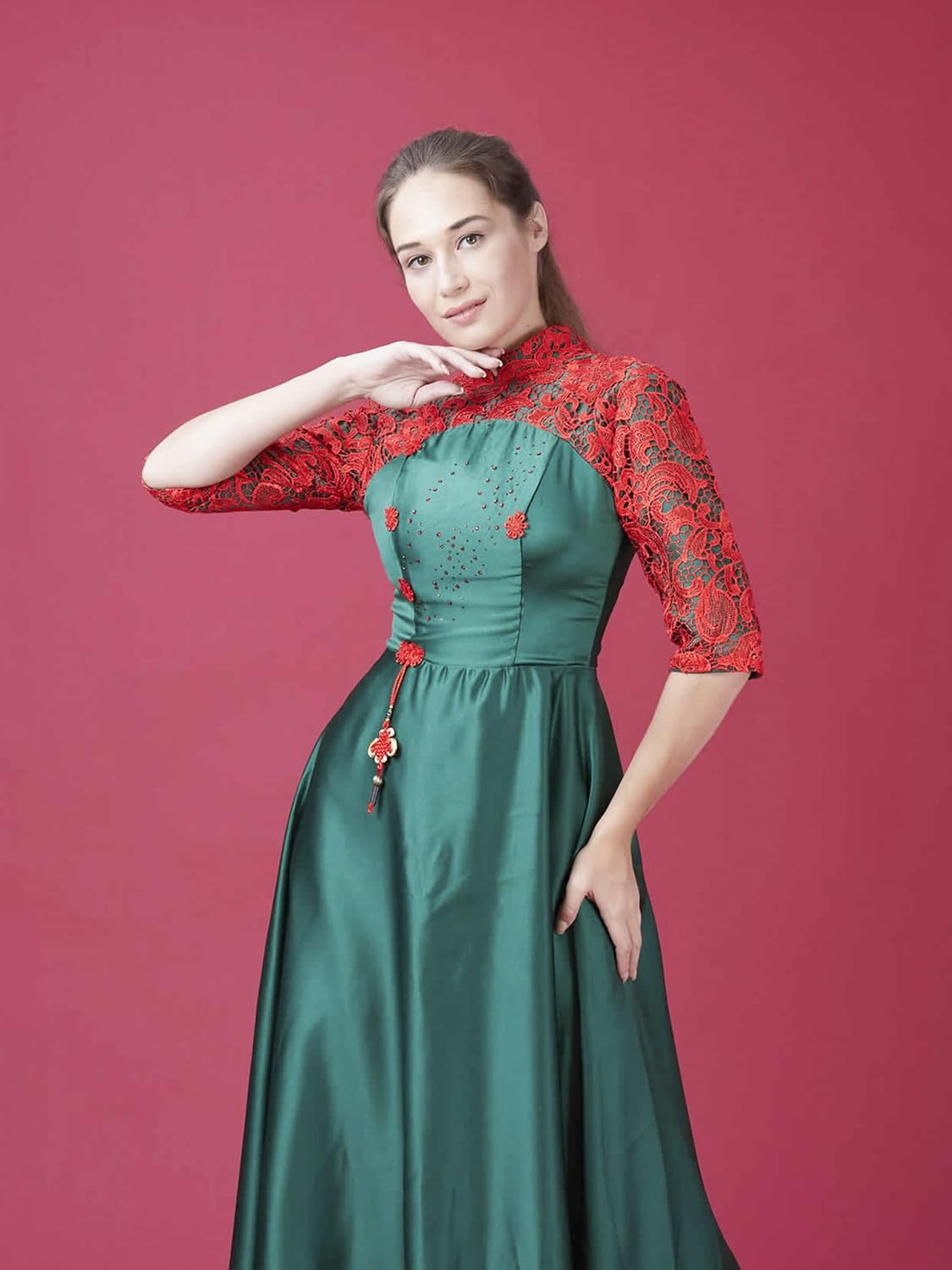 Seamless Photography Background Paper Roll, Red Photo Paper Backdrop for Photography, Video and Streaming (53''x16 'Scarlet)