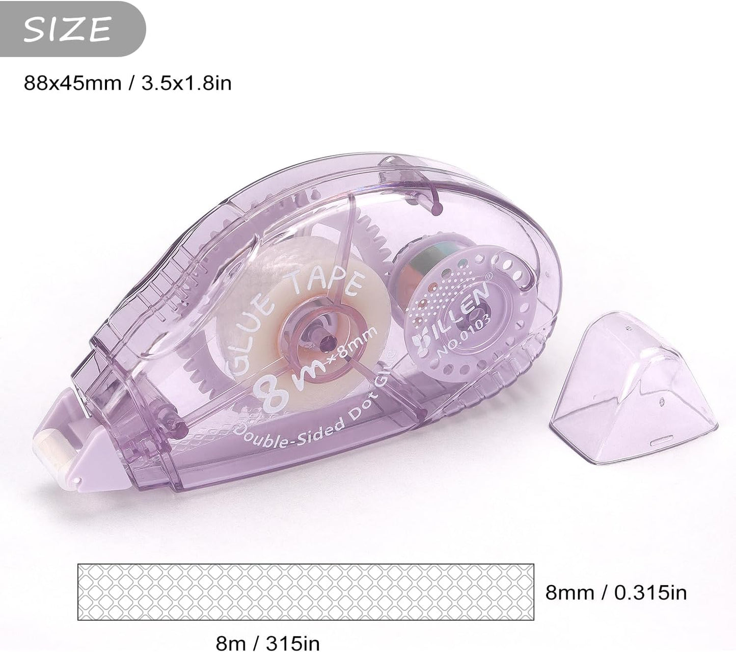 Tamaki 4 Pack Scrapbook Tape, Double Sided Tape Roller for Crafts, Adhesive Glue Runner Scrapbooking Supplies