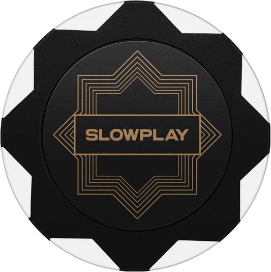 SLOWPLAY Nash Clay Poker Chips, 14 Grams Heavyweight Clay Composite, 40mm Large Chips in Bulk, Pack of 50 in White Without Denomination
