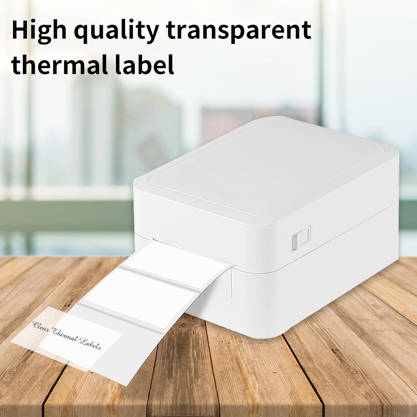 1.25" x 2.25" Transparent Thermal Label Stickers,Waterproof Thermal Printer Sticker Labels for Gift Wrapping, Self-Adhesive Name Price Tag DIY Custom Logo Design (500 pcs,Clear)