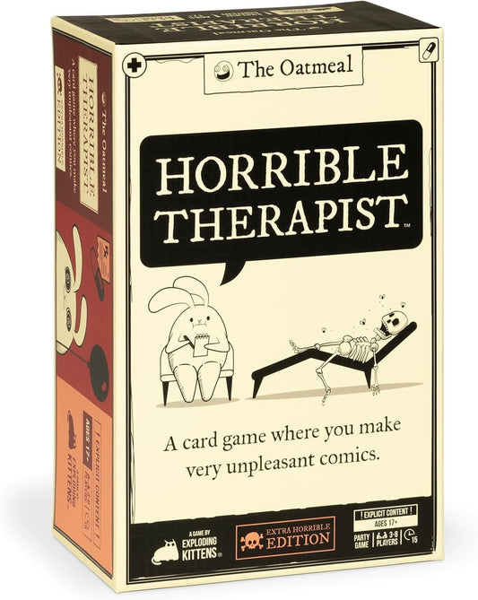 Horrible Therapist: Extra Horrible Edition by Exploding Kittens - A Card Game for 3-8 Players, Ages 17+ - Adult Party Game for Family Night