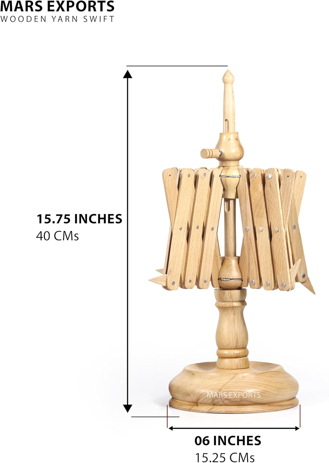 Wooden Yarn Winder with Swift – Manual Yarn Ball Winding Tool for Knitting and Crocheting – Combo Kit (ONLY Swift Beechwood)