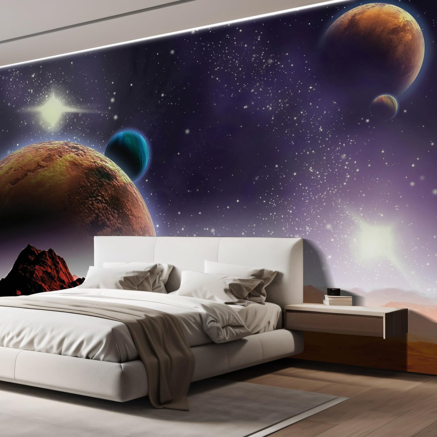 wall26 Wall Sticker/Wall Mural Peering into a Vibrantly Colored Space, Not Peel and Stick, Non-Woven Wallpaper Decorative for Bedroom, Living Room, Office - 108x168 inches