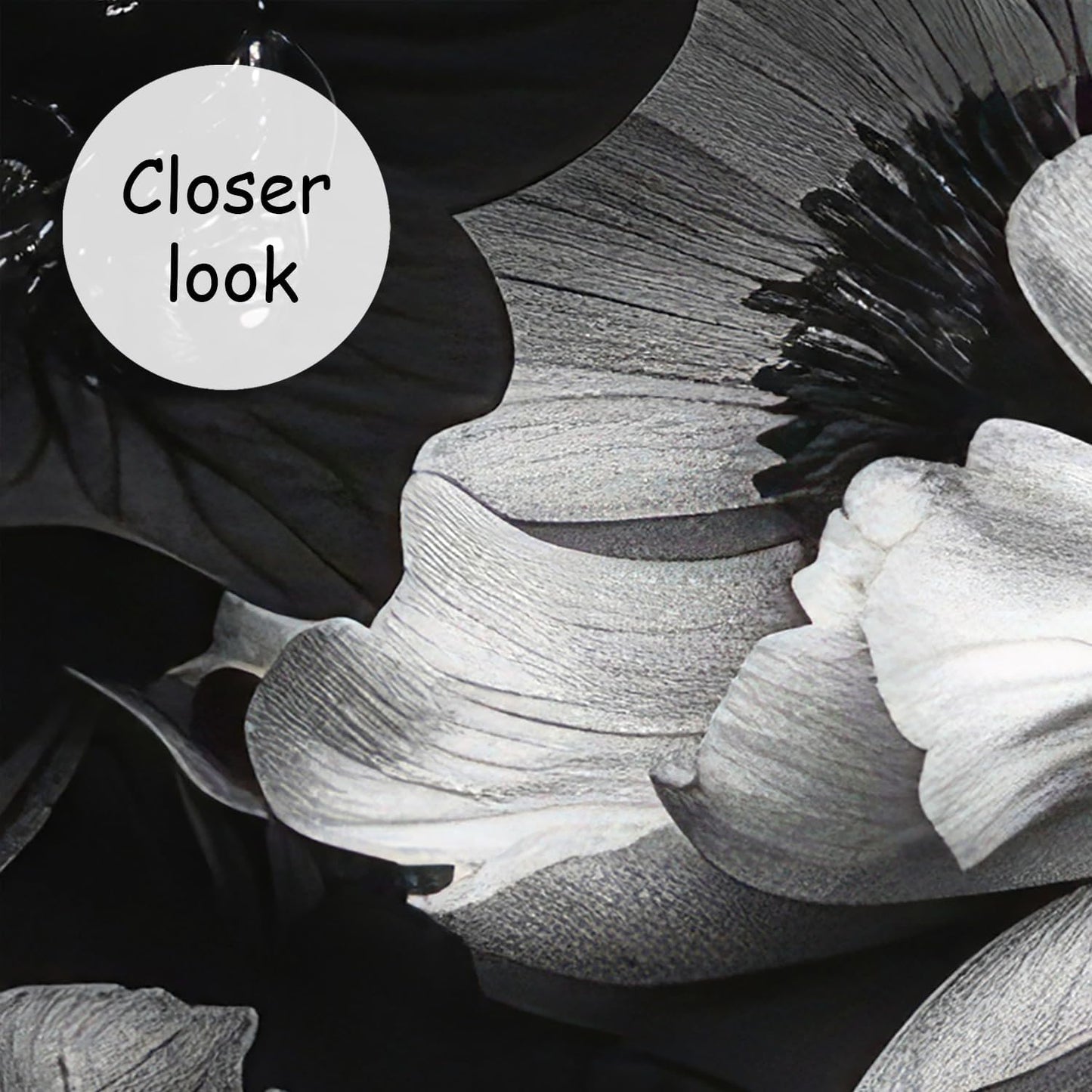 AFZEVEB-Black Peony Floral Wallpaper Vintage Large Flower Wall murals for Bedroom 182"x120"(Not Peel and Stick)