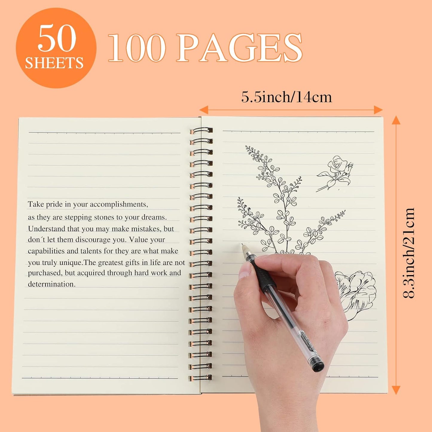 Yahenda 18 Pcs Spiral Notebook Bulk A5 Journal Lined 8.3'' x 5.5'' Writing Composition Paper Small Notepad Subject Notebook for Students Office Business Back to School Supplies (Multi Color)