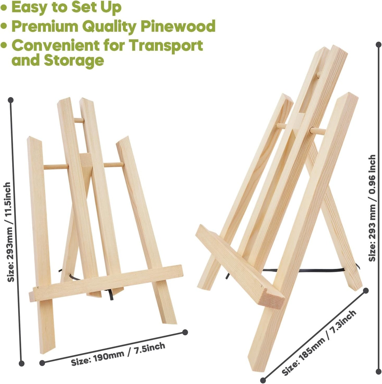 CONDA 6 Pack 11.8" Tabletop Easel, Portable A-Frame Tripod Tabletop Easel Set for Painting Party & Displaying Canvases, Photos, Display Tripod Holder Stand for Students Kids Beginners