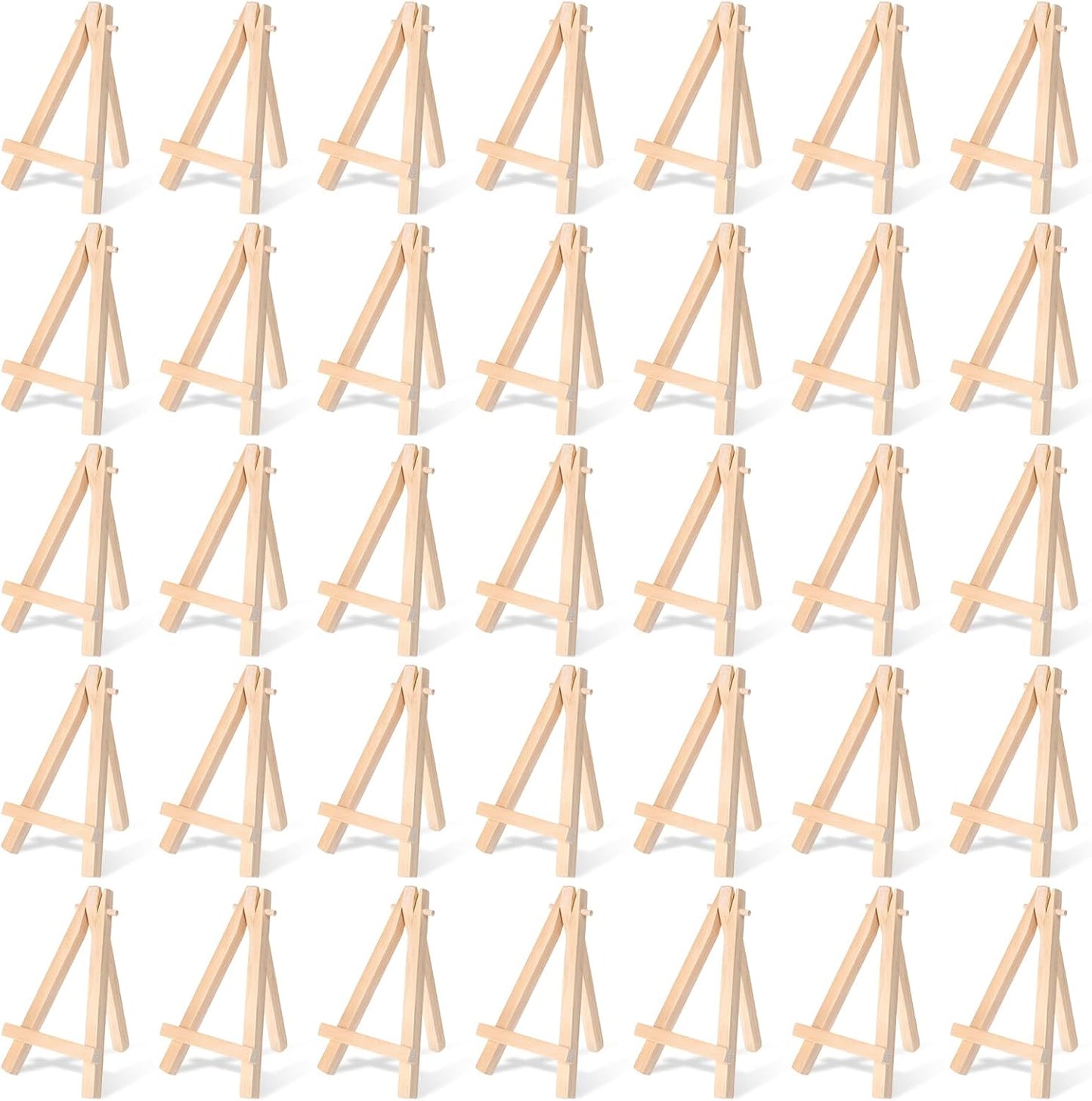 100 Pcs Mini Wood Display Easel Stands 5 Inch Small Wooden Canvas Easels A-Shaped Tripod Small Easels Arts Crafts Easels for Small Canvas Holder, Crafts, Signs, Photos, DIY Crafts, Home Decoration