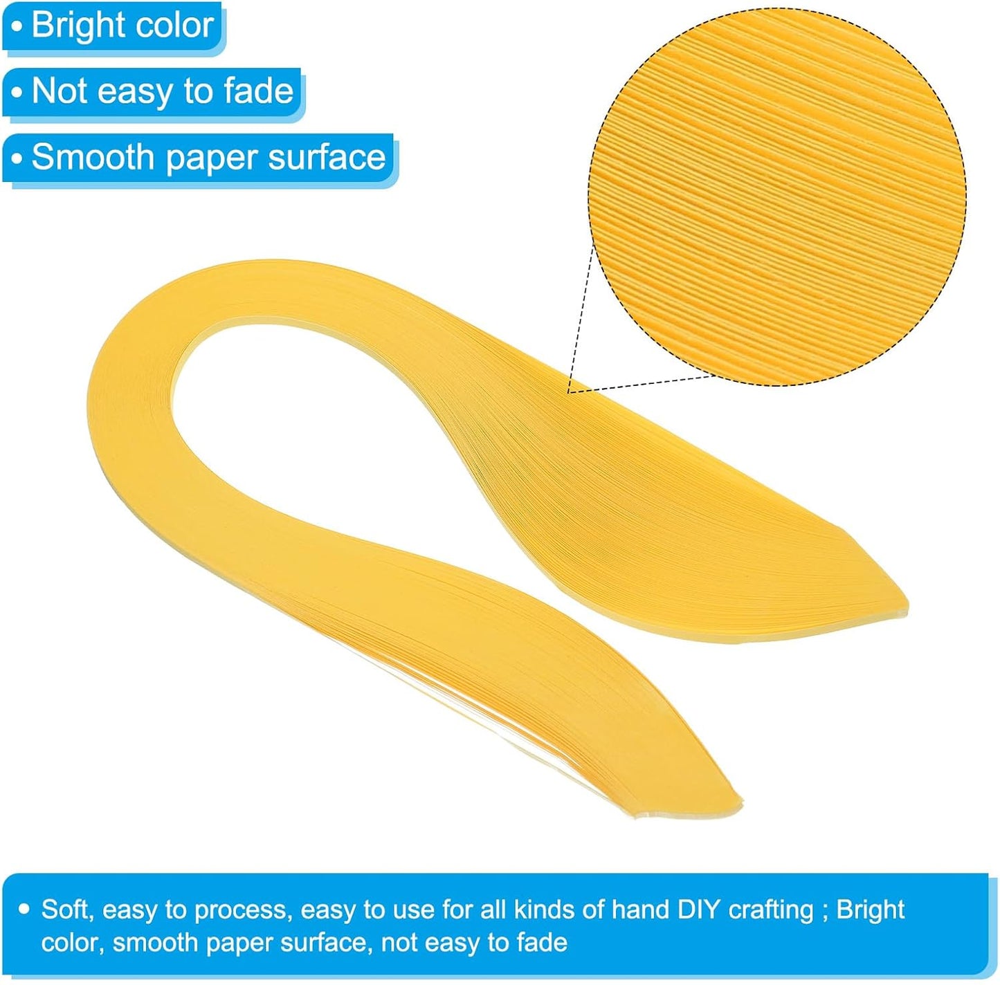 PATIKIL 600pcs Quilling Strips Paper 1/8"(3mm) 39cm Origami Paper Quilling Strip for Art DIY Hand Craft Christmas, Lemon Yellow