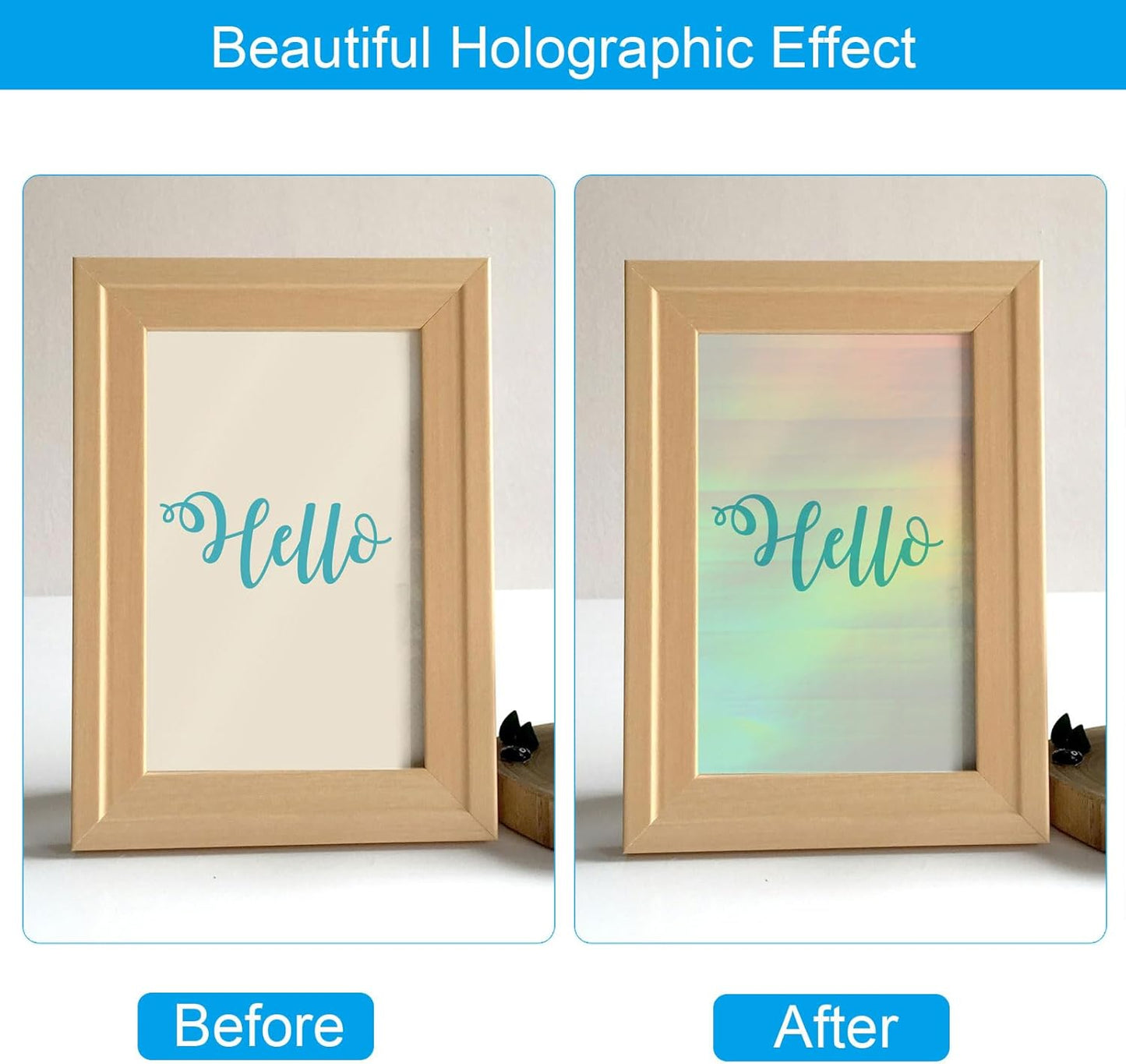 PATIKIL 8.3x5.8" Holographic Sticker Paper, 20Sheets A5 Polypropylene Self-adhesive Transparent Waterproof Laminate Overlay Film for Photo Cards Scrapbook Decorations, Laser