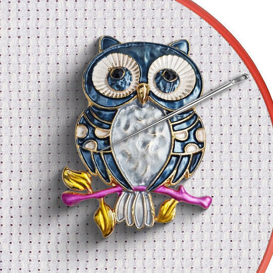 Magnetic Needle Minder Magnet Embroidery Accessories and Supplies Embroidery Needle Holder Cross Stitch Holder Needlework Supplies (Cardinal) (owl)
