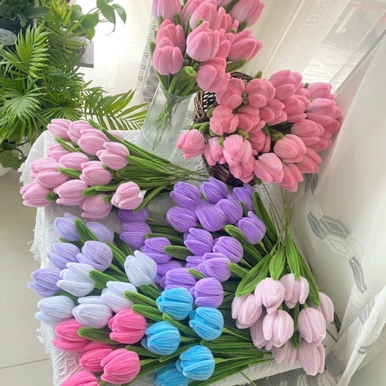 100 Pieces Pipe Cleaners Chenille Stem, Pastel Pink Color Pipe Cleaners Set for Pipe Cleaners DIY Arts Crafts Decorations, Chenille Stems Pipe Cleaners (Pink)