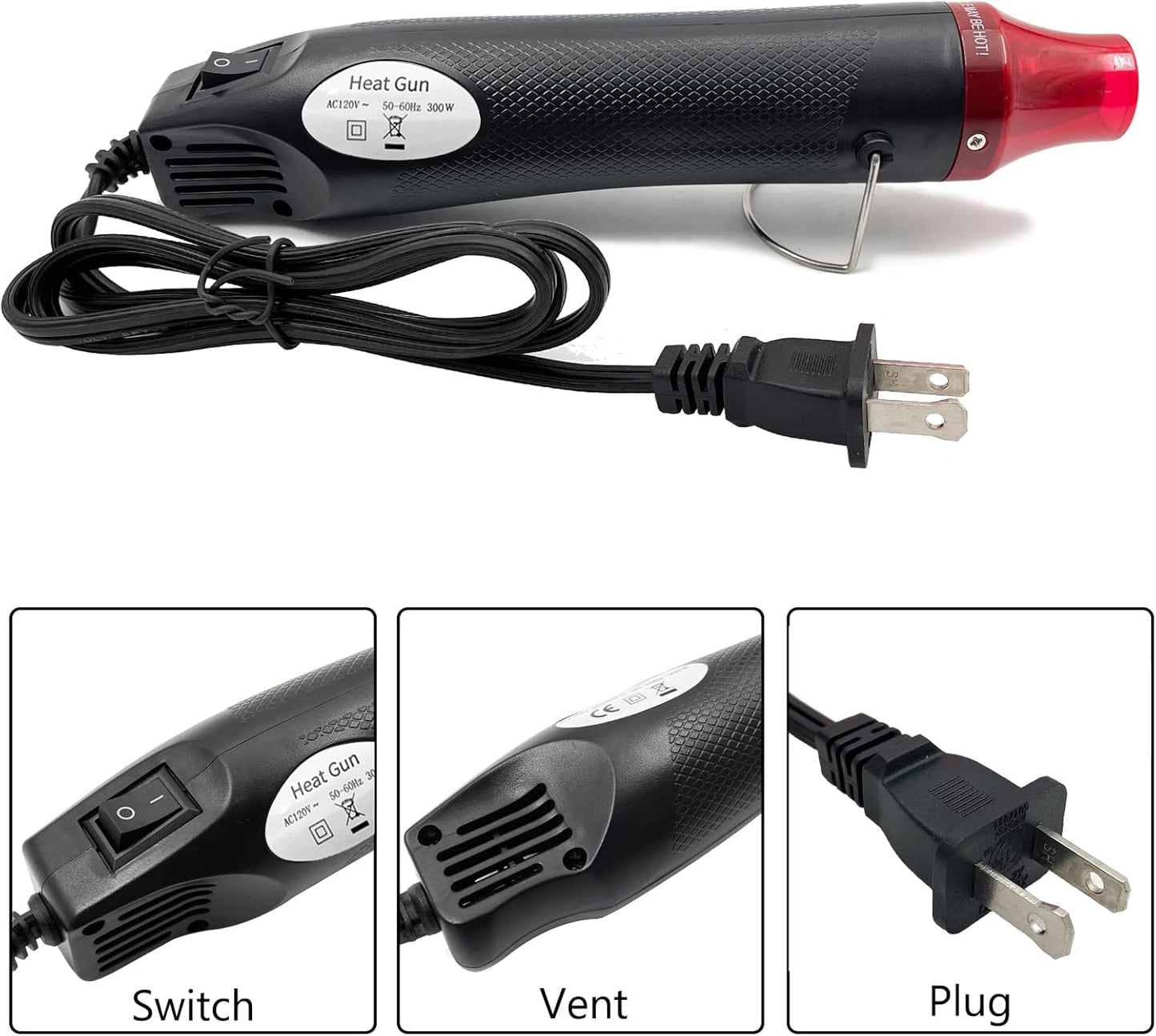 Heat Gun, Mini Hot Air Gun for DIY Crafts Portable Heat Air Gun Tool for Embossing Shrink Wrapping Drying Paint