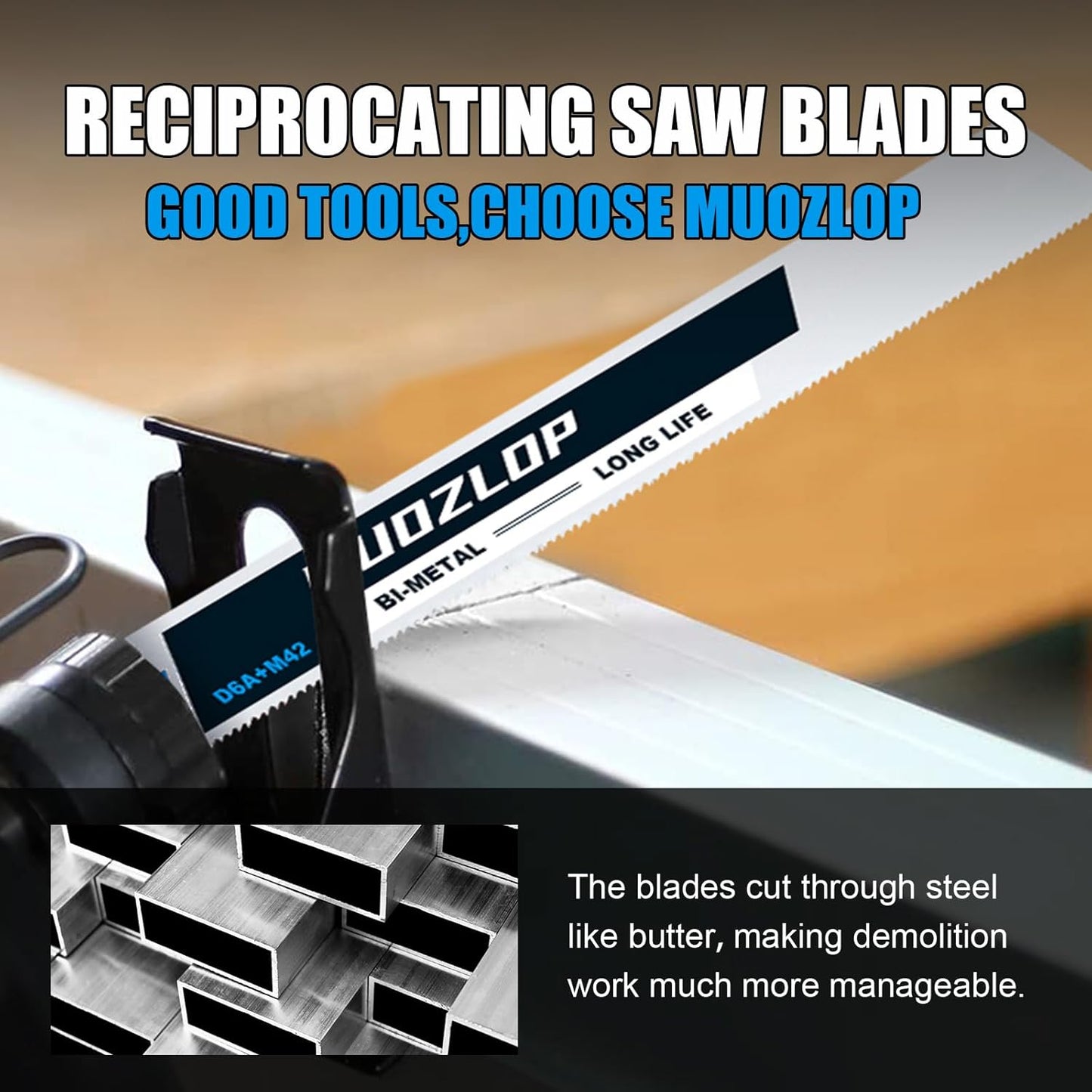 10 Pack 12 inch Reciprocating Saw Blades Set,18 TPI High Carbon Saw Blades,Metal Saw Blades with Organizer Case (10, 18TPI/300mm)