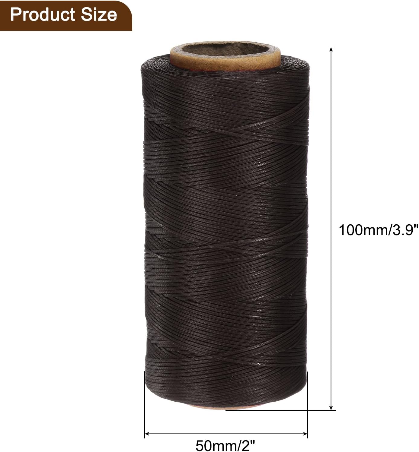 uxcell 150D 0.8mm Flat Waxed Thread 284 Yards Polyester Leather Sewing Waxed String Hand Stitching Waxed Cord for Leather Stitching Sewing Bookbinding DIY Craft Dark Brown