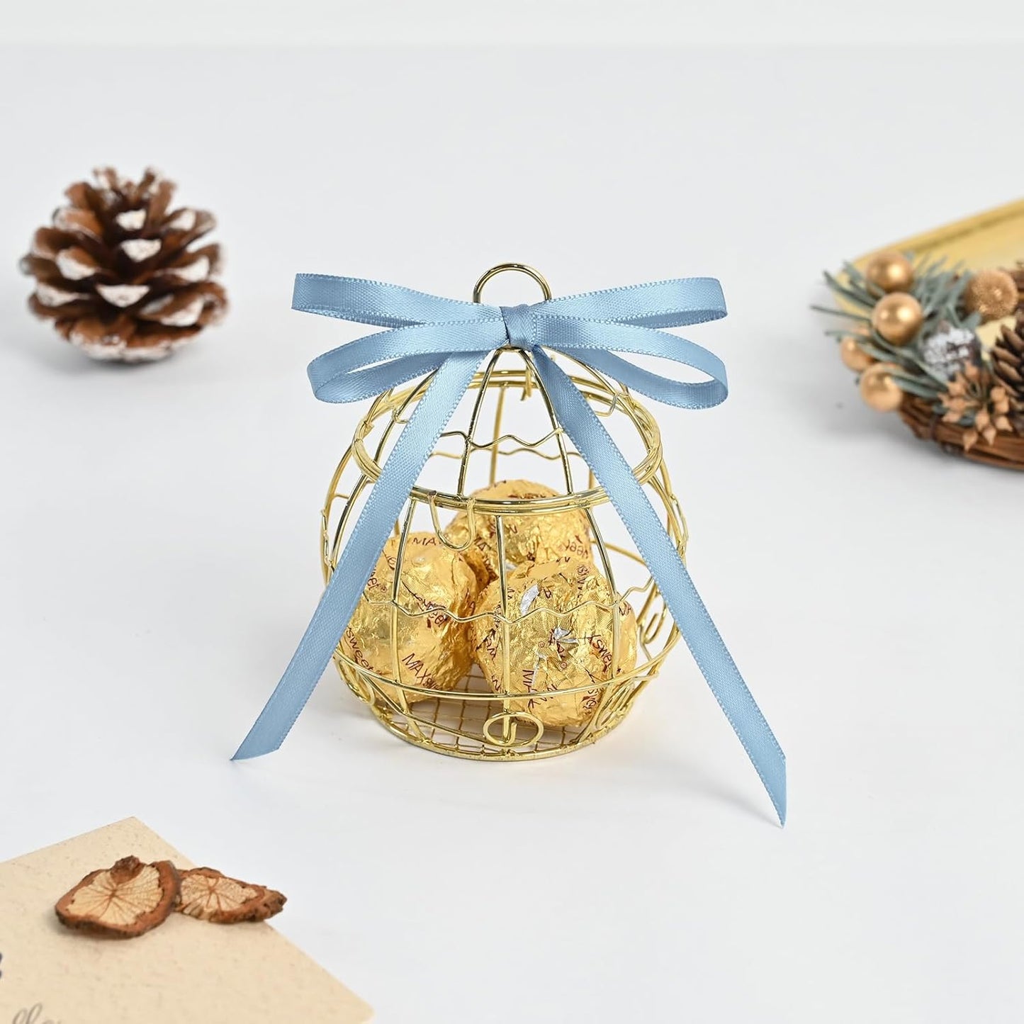 Dusty Blue Satin Ribbon 1/4" X 50 Yards Solid Color Double Faced Ribbons Perfect for Crafts Wedding Decor Bow Making Arts Sewing and More