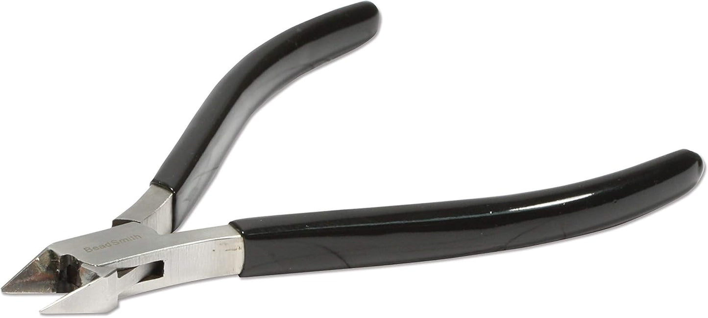 The Beadsmith Side Cutter – Extra Fine Tips – 4.5 inches (114mm) – PVC Grip Handle with Double Leaf Springs – Jewelry Making Tool for Creating Bracelets, Earrings and Necklaces