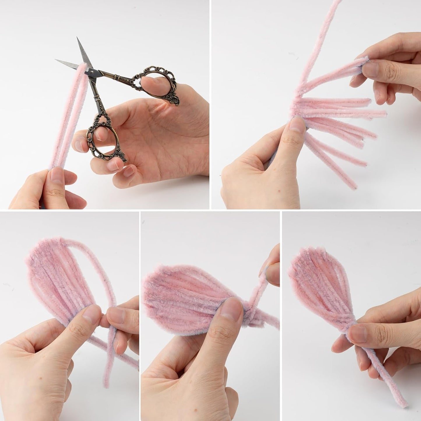 Caydo 300 Pieces Pink Pipe Cleaners, Thick Fluffy Chenille Stems, Pipe Cleaner Crafts for Arts & Crafts, Perfect for Making Animals, Flowers, and Festive Decorations