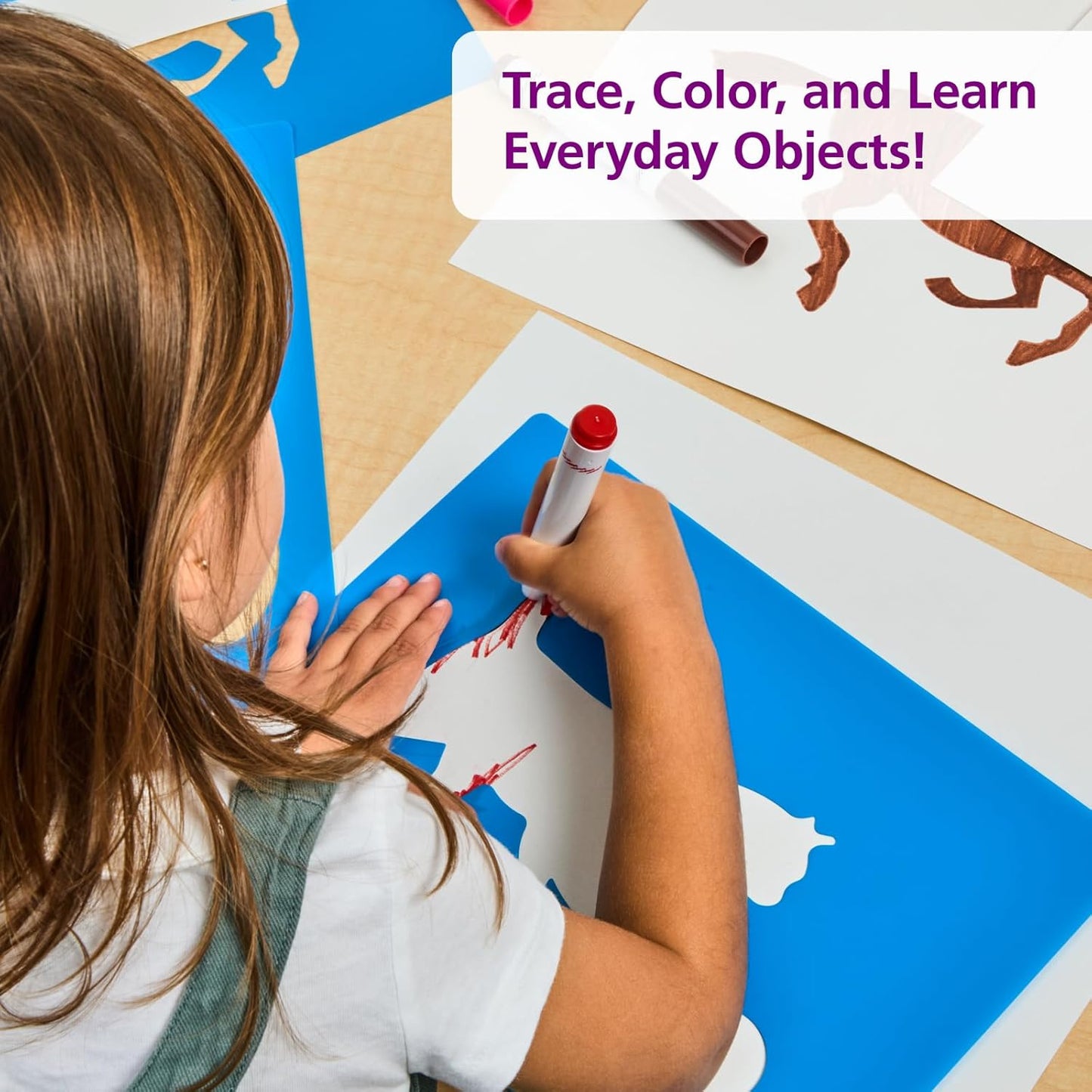 Colorations Large Washable Plastic Everyday Objects Stencils - Set of 12