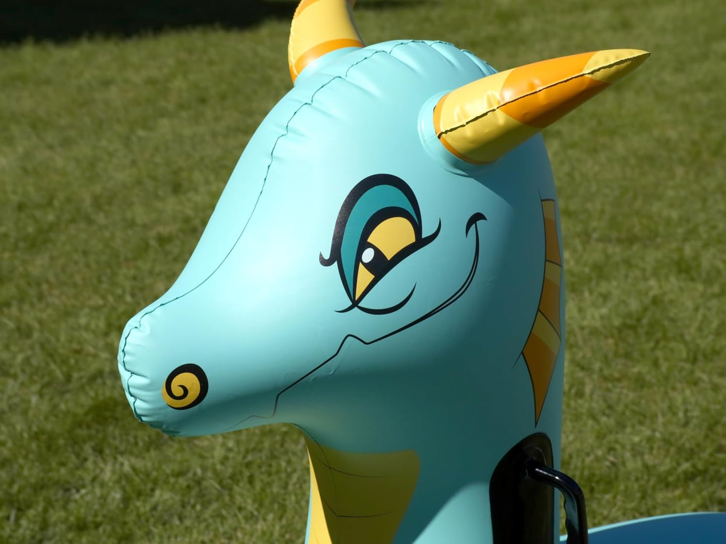 Hearthsong Hop N Go Inflatable Blue Dragon Bouncy Riding, Hopping Toys for Kids Ages 5+ - Ride On Bouncer Animal Hopper Jumping Toys for Outdoor Games (2 Pack)