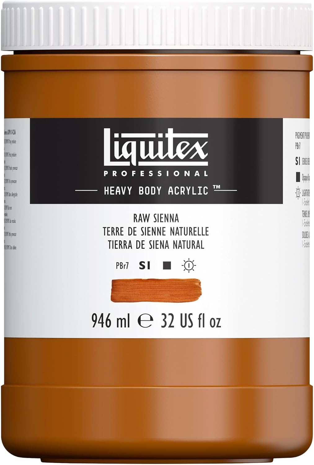 Liquitex Professional Heavy Body Acrylic Paint, 32-oz (946ml) Pot, Raw Sienna