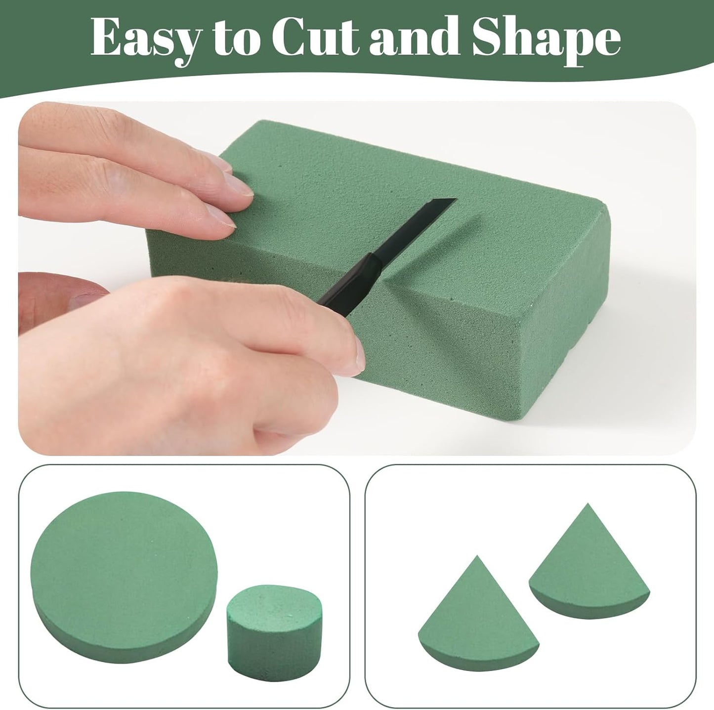30 Pack Floral Foam Blocks for Fresh and Artificial Flowers – Green Wet Foam for Flower Arrangements, Florist Foam for Centerpieces, Bouquets, Crafts, DIY Cutting