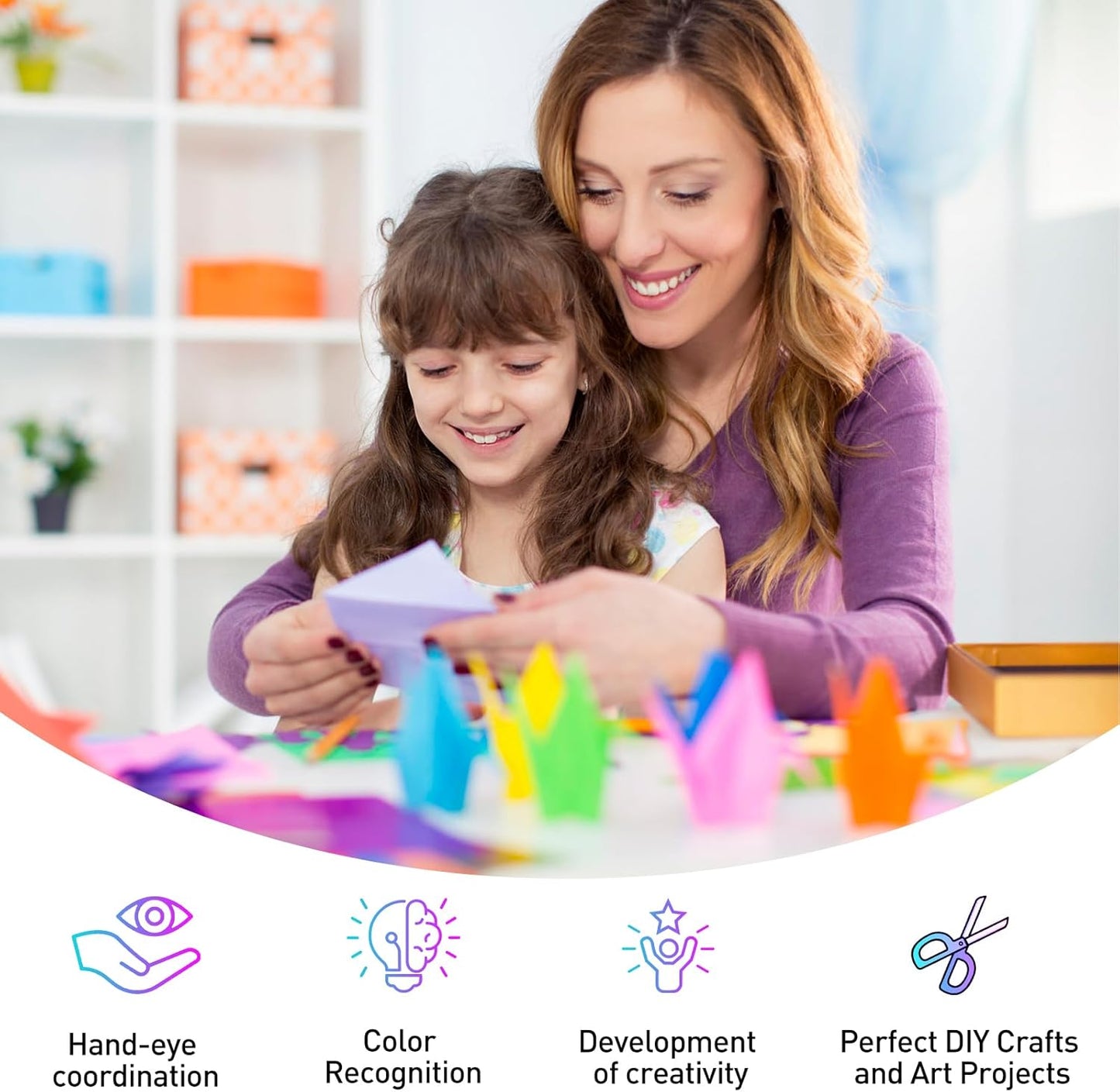 Glitter Origami Paper: 100 Sheets 10 Colors Shiny Iridescent Paper - 6 Inch Square Colored Paper for DIY Decoration, Scrapbook Decor, Folding Crafts, Arts and Crafts Projects