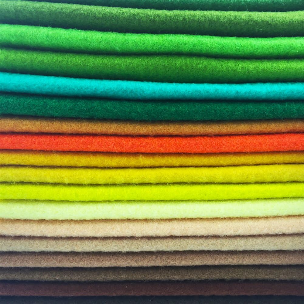 flic-flac 42pcs1.4mm Thick Soft Felt Fabric Sheet Assorted Color Felt Pack DIY Craft Sewing Squares Nonwoven Patchwork (10cm * 10cm)