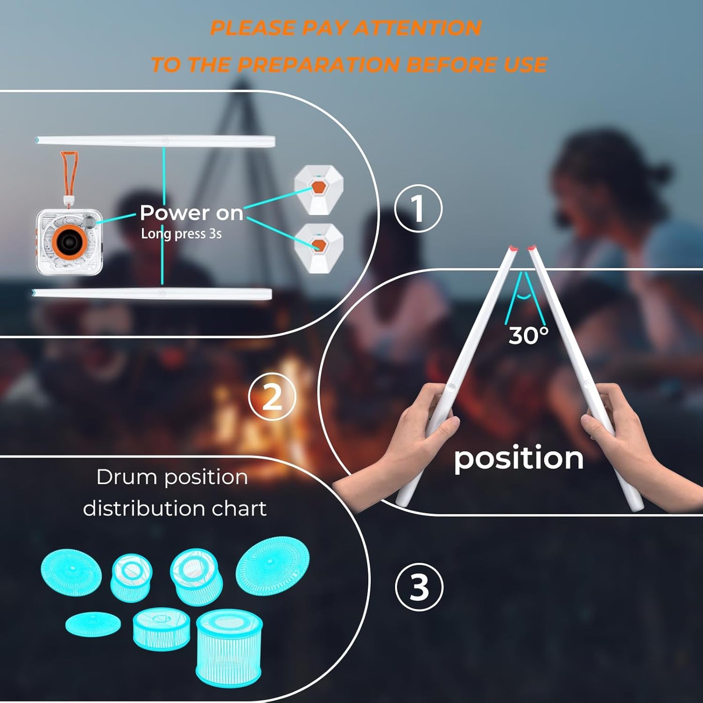 Electronic Drum Set - Portable Electric Air Drum Set With 3.5mm Input, Air Drumsticks Pedals Lessons & Games, Bag, Pedal, Lanyard - Gamsing Official Genuine