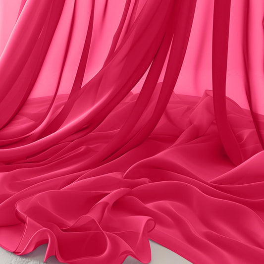Horbaunal Hot Pink Chiffon Fabric by The Yard, 1 Yard Continuous Sheer Fabric 59" Wide Soft Draping Fabric for Wedding Arch Draping Party Backdrop DIY Sewing