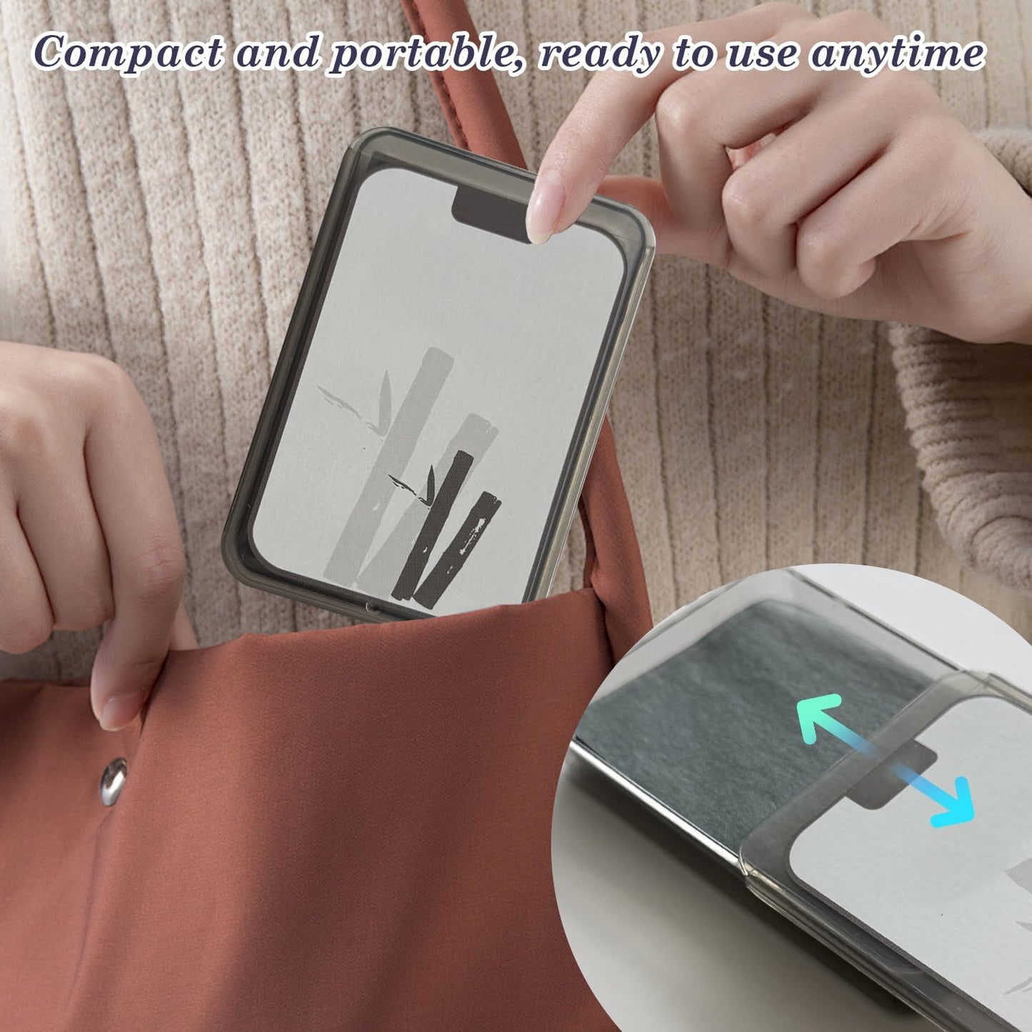 EKIND Oil Blotting Papers Make Up Pads for Face Shine Control Men Women, with Control Smooth Cover Box Portable Oil Absorbing Tissues for Oily Skin(300 Sheets,Black)