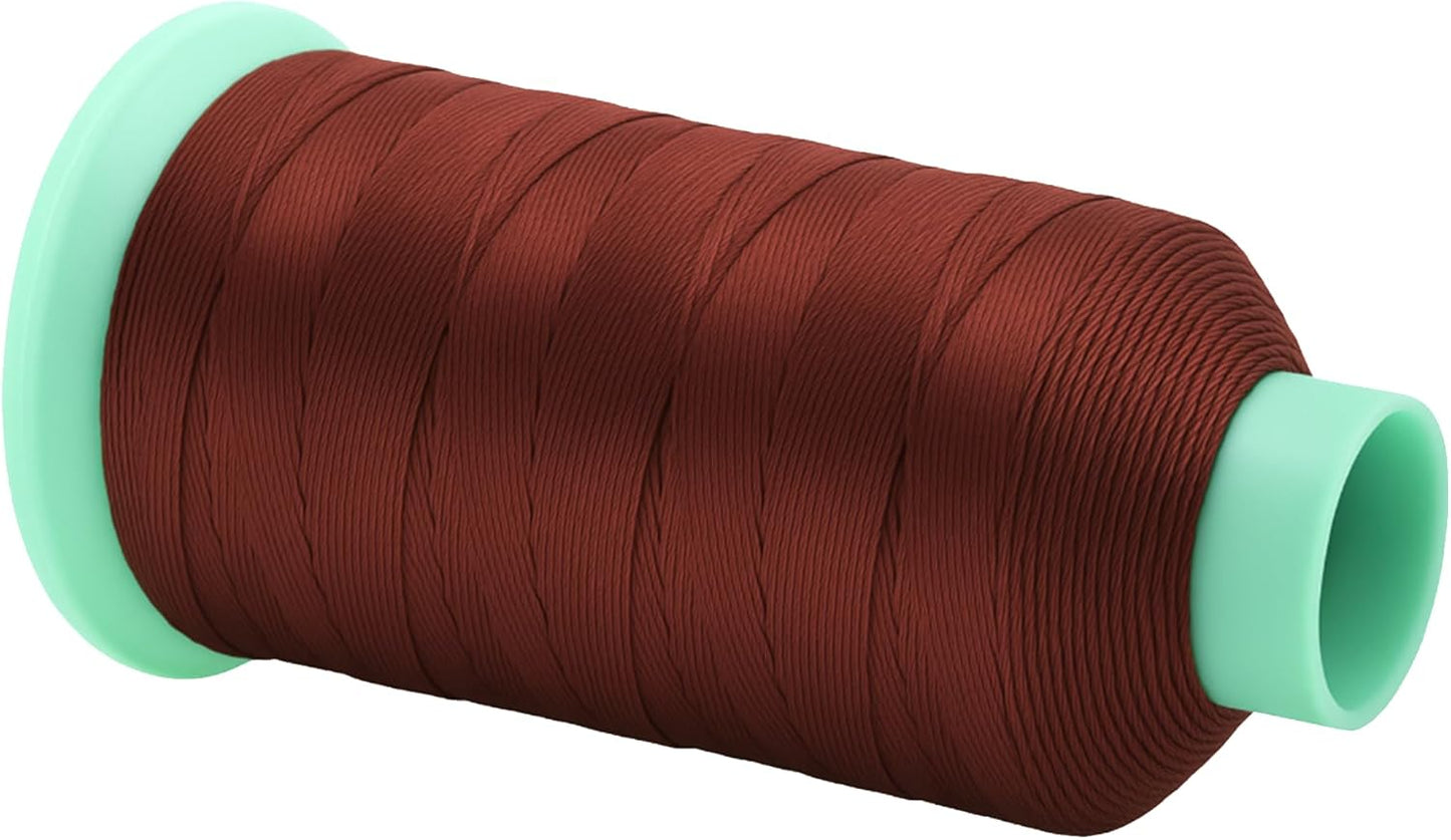 Mandala Crafts Size 92 280D T90 Bonded Nylon Thread Copper Brown Heavy Duty Sewing Threads - 1100 YDs Tex 90 Thread for Leather, Jeans, Weaving, Outdoor Marine Upholstery Threads