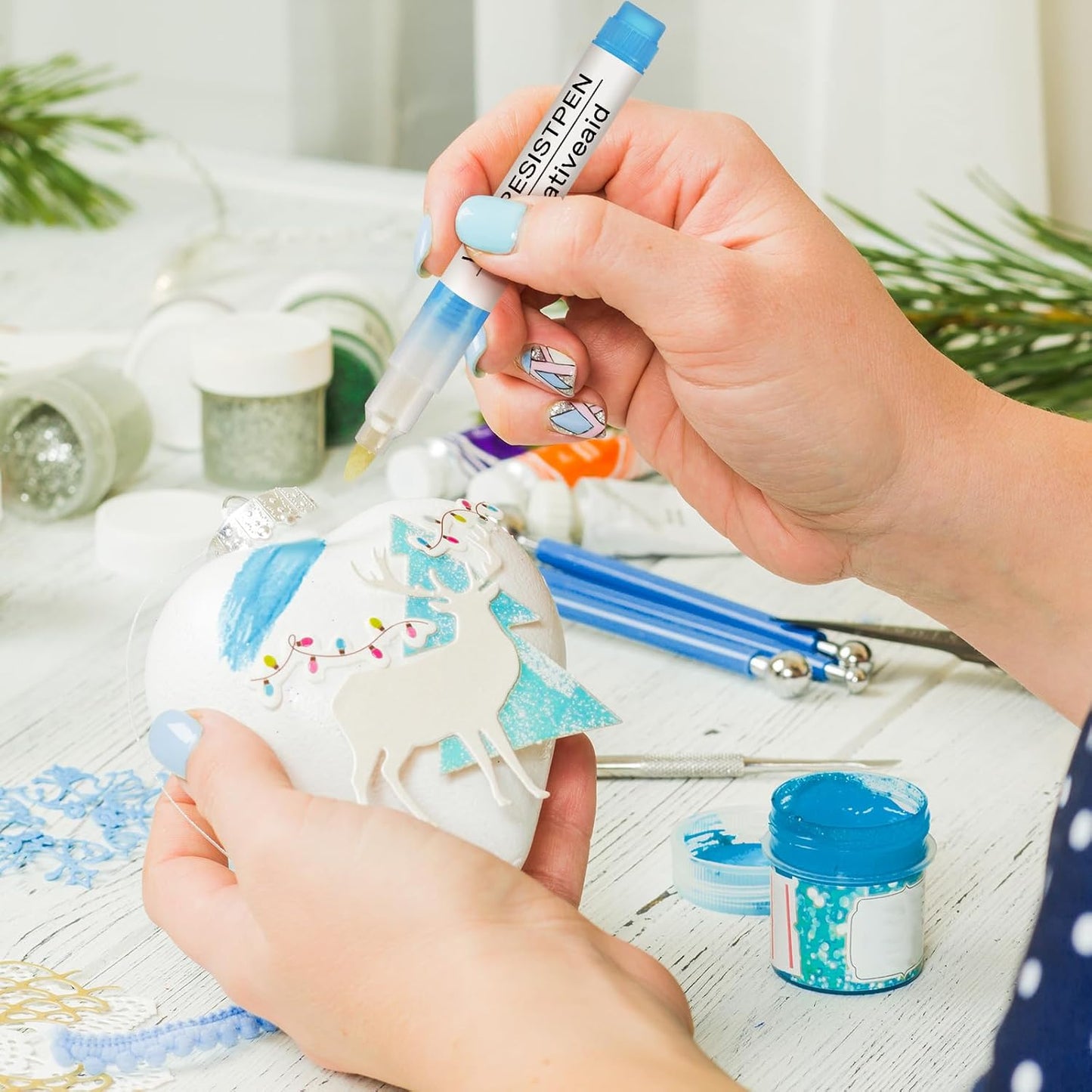 Marspark 2 Set Wax Resist Pens for Pottery Glaze Refillable Ceramic Pens for Decorating Under Pottery Bisque Not Contain Wax