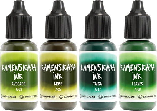 Alcohol Ink Set #17: Matched Color Combination of Alcohol Inks, 4 pcs. 0.51 fl oz (15 ml) Each
