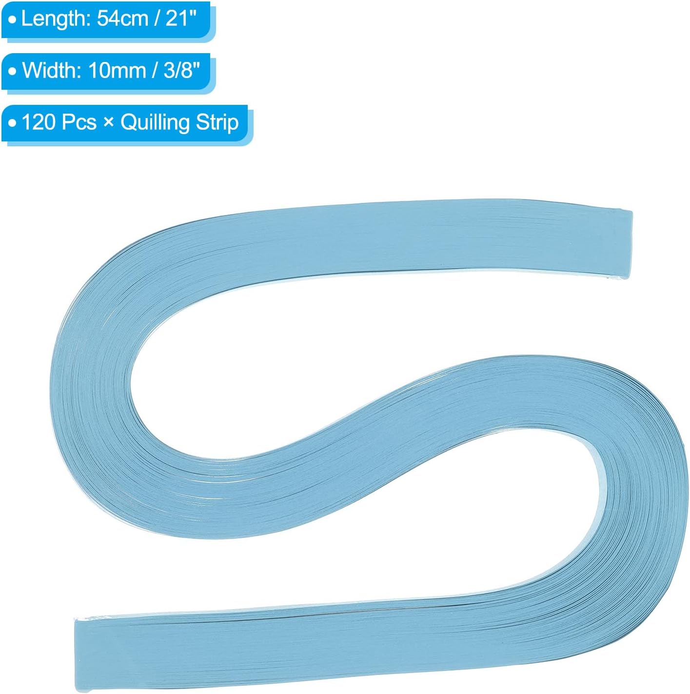 PATIKIL 120pcs Quilling Paper Strips Paper Flowers Quilling Kits 3/8"(10mm) Origami Paper for Adults Beginner Art Craft, 21"(54cm) Pastel Blue