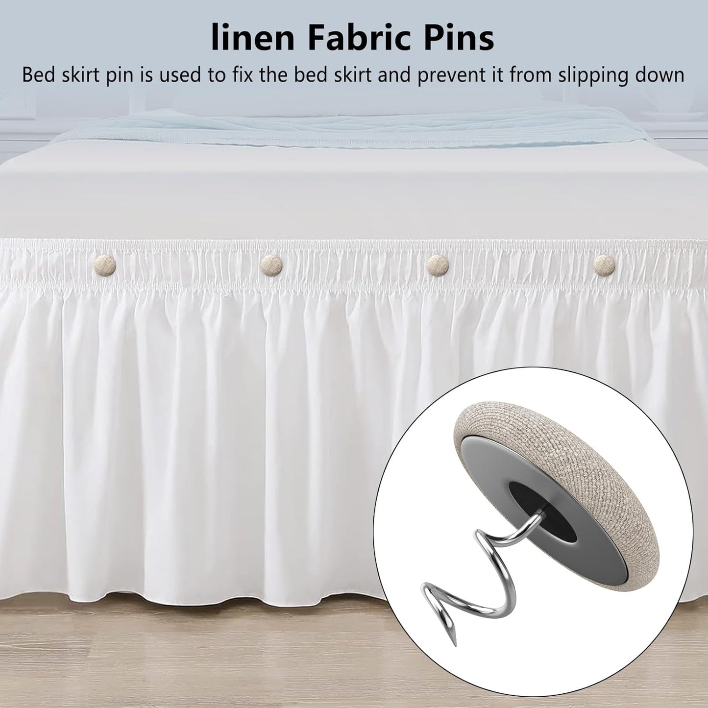 12 Colors Fabric Covered Button Twist Pins Dust Ruffle Pins- for Sofa，Upholstery，Armchair Caddies, Armrest Covers,Bed Skirts, Slipcovers, Headliners (Light Brown, 24)