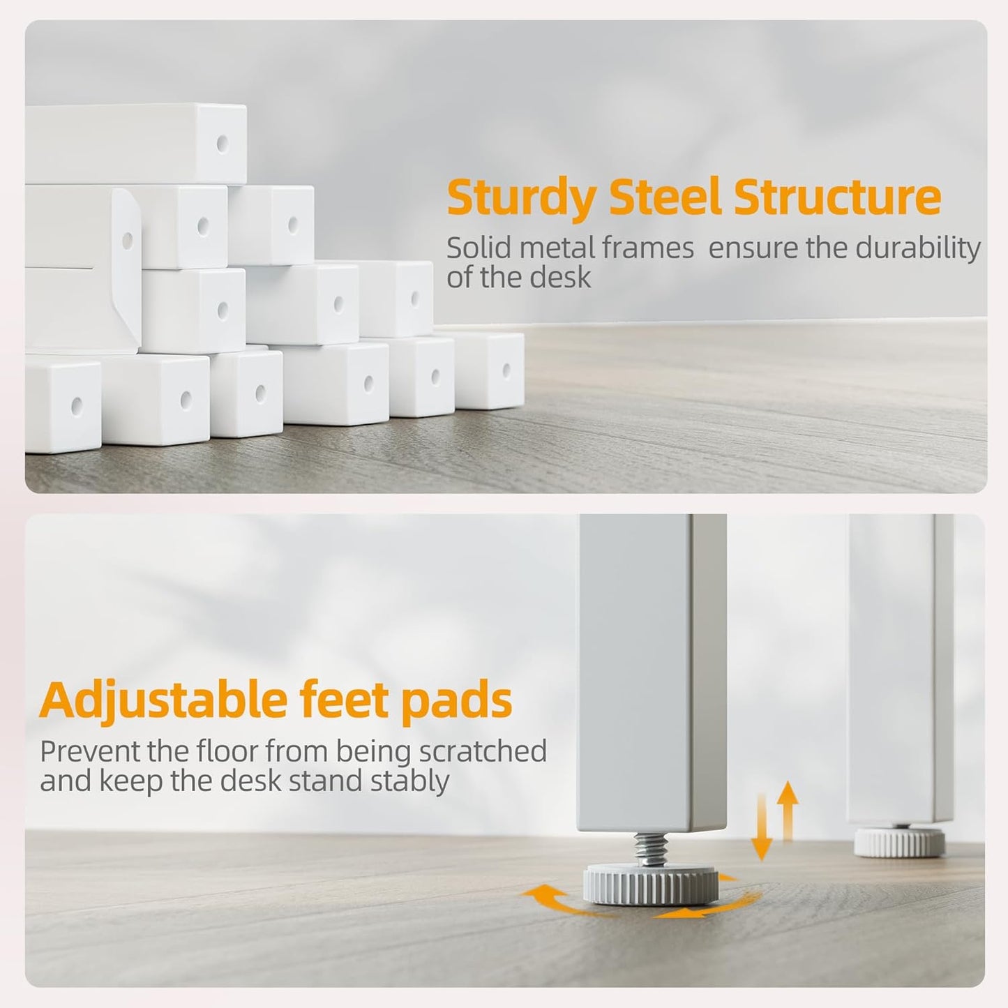 TIQLAB L Shaped Computer Desk with Power Outlets, 47 Inch Small Corner Desk with Reversible Shelves, Gaming Desk Computer Table Study Writing Desk for Home Office Small Space, White
