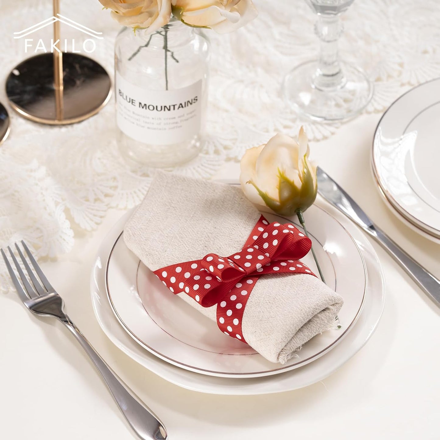 Polka Dot Grosgrain Ribbon 3/4 Inch, 25 Yards Spool Red and White Dot Craft Ribbon for Christmas Gift Wrapping DIY Crafts Hair Bows Sewing Wedding Party Decor and Home Decoration