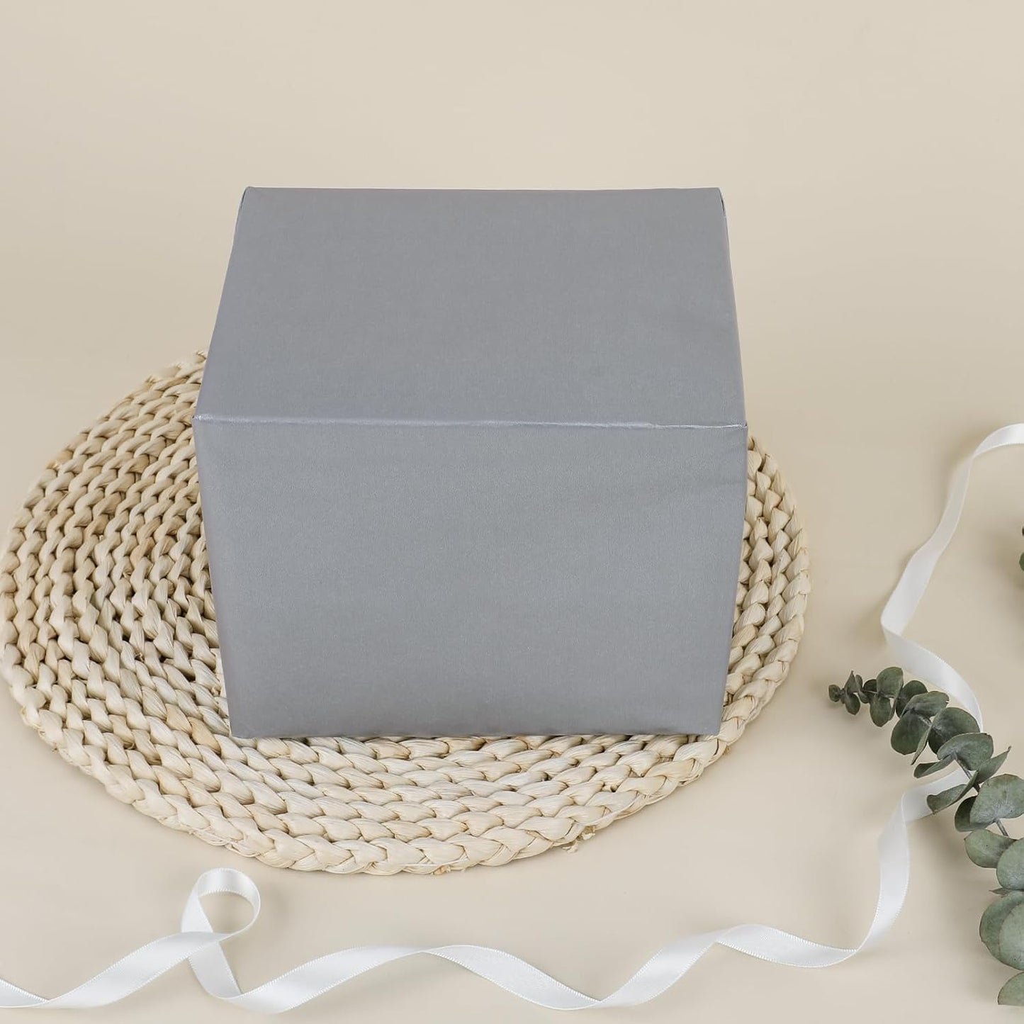 NESCCI Silver Matte Wrapping Paper,Solid Color Pearly-Lustre Paper,Gift Wrapping Paper,Perfect for Wedding,Valentine's Day,Birthday, Christmas,Baby Shower,DIY Bouquet (17 Inches X 32.8 Feet)