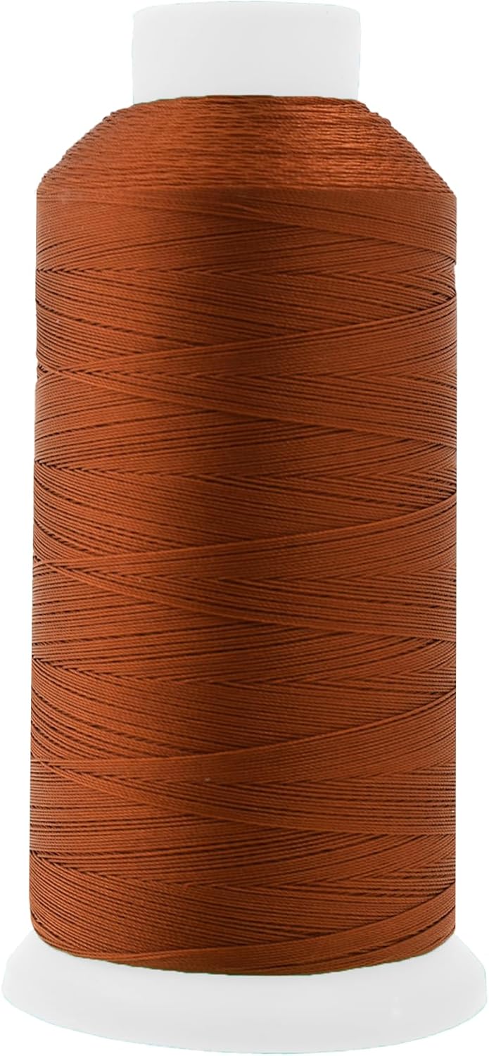 Mandala Crafts Burnt Orange Heavy Duty Thread - 1500 Yds Tex 70 Thread for Sewing Drapery Jeans Leather Hair Outdoor Marine Upholstery